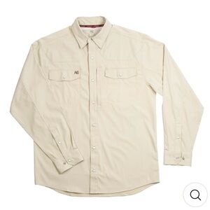 Ag Gear Stockyard L/S Khaki Button-Up Shirt Size Large